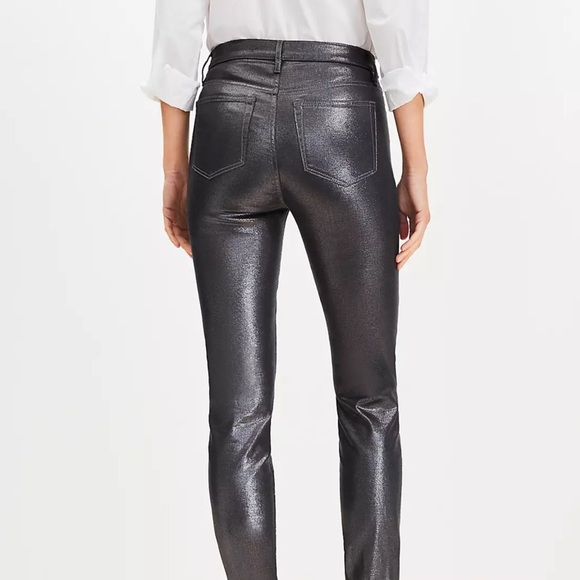 Loft High Rise Skinny Metallic Jeans Size 27/4 NWT - Picture 2 of 7